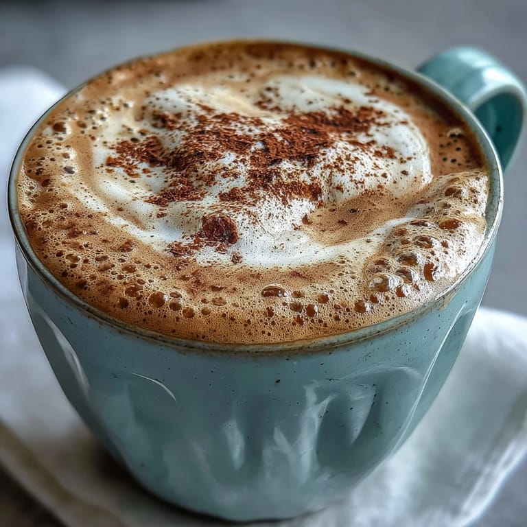 Steaming Adaptogens Latte showcasing ashwagandha and reishi, perfect for a cozy afternoon treat.