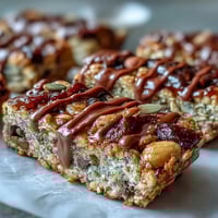 Nut-free granola bars with honey and oats, chewy and golden, loaded with seeds, dried fruit, and optional chocolate chips.