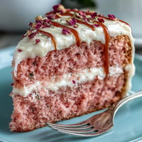 Elegant Bridal Shower Rosé Velvet Cake, delicate pink with gold drip.